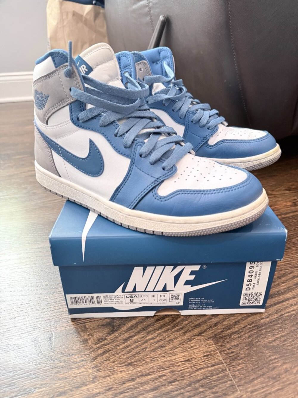 Nike Air Jordan 1 Retro High OG True Blue/Cement M 8